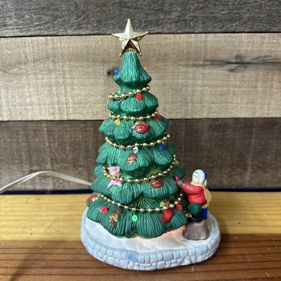 Dickensville Collectibles Noma Porcelain Lighted Tree In Box - Picture 1 of 8